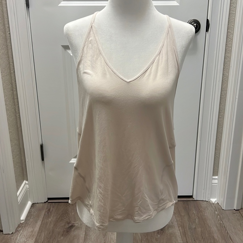 Lululemon Cream Modal Silk Yoga Tank Size 6